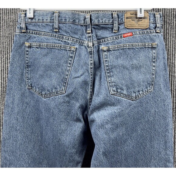 Wrangler Jeans Men 38x32 Blue Denim Pants Straight Leg Regular Fit Cotton Mexico - Picture 7 of 16
